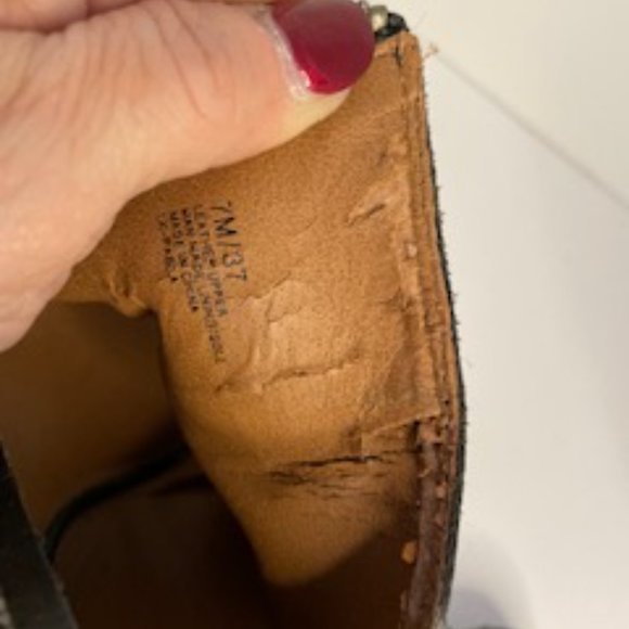 Lucky Brand Pabla Open Toe Side Zip Black Leather Ankle Bootie Size 7 - Picture 8 of 12